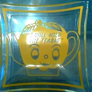 Vintage Yellow Tea Bag Holder